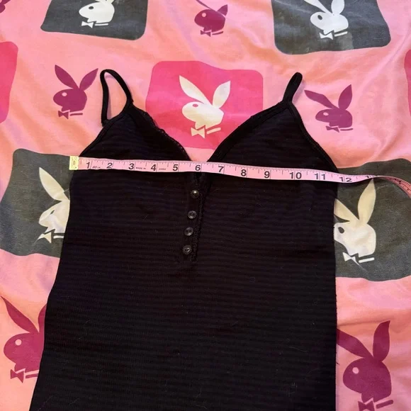 Guess y2k Henley striped Tank Top - Picture 3 of 8